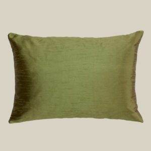 A James Hare Faux Silk - Plain pillow on a beige background.